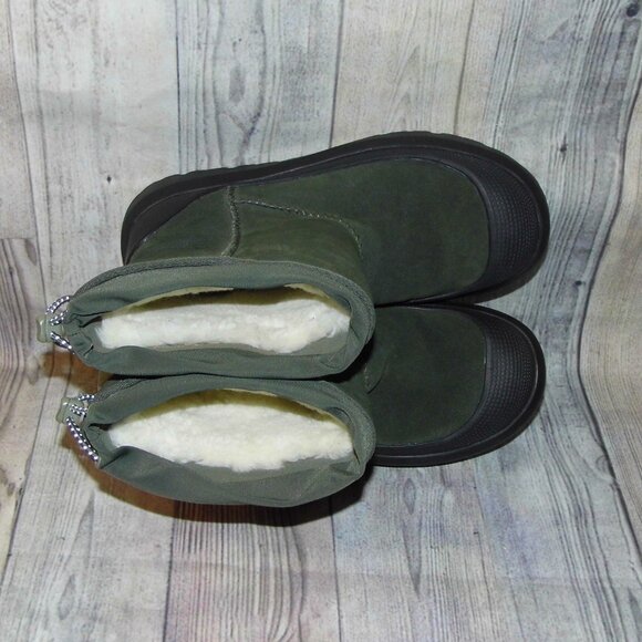 UGG Classic Short Weather Hybrid Forest Green Suede/Sheepskin Boots Mens Size 9 - Picture 6 of 7